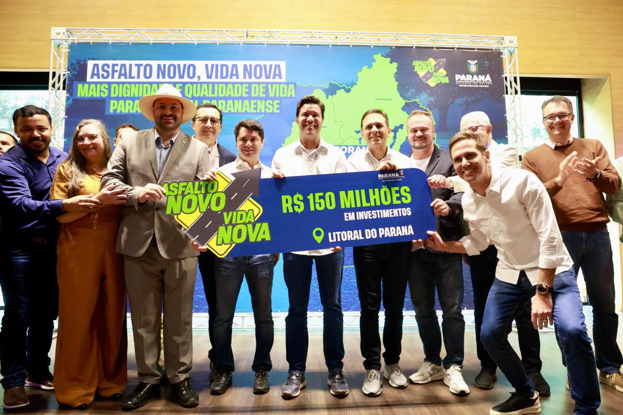 Estado anuncia R$ 150 milhões em pavimentação nos sete municípios do Litoral