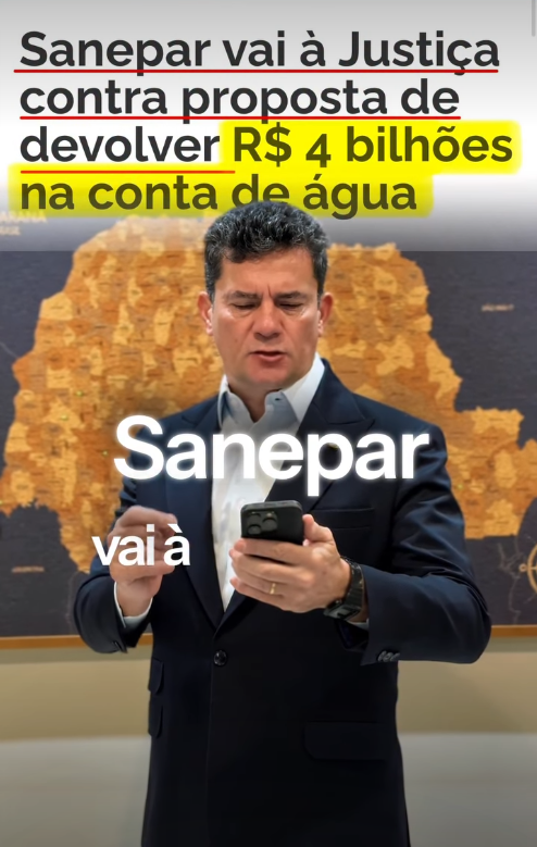 R$ 4 bilhões no caixa. Alerta de MORO faz SANEPAR retroceder  e aliviar tarifa no Paraná 