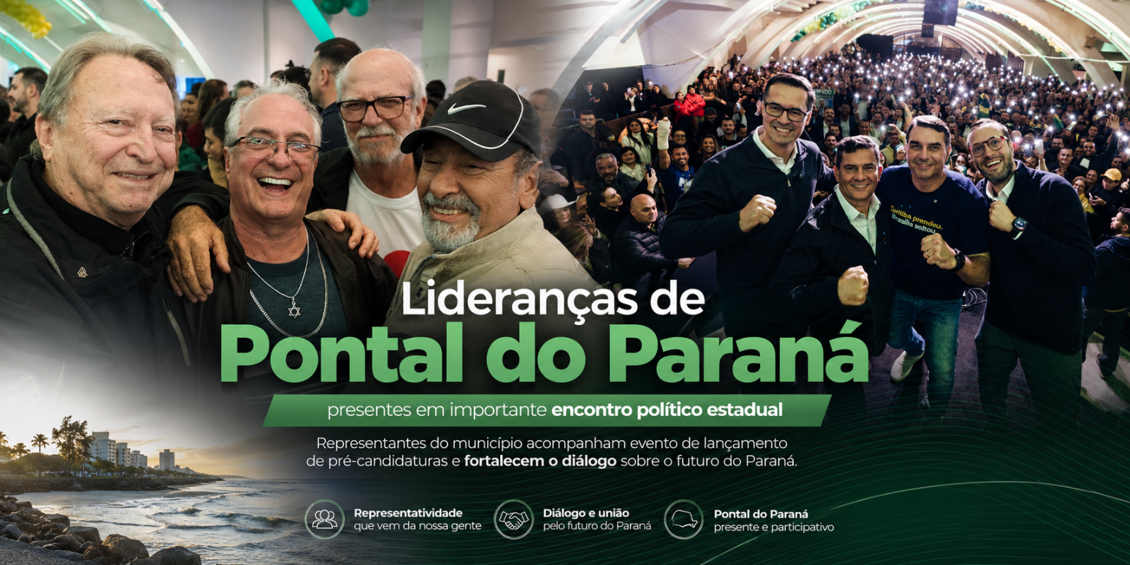 Força conservadora: Lideranças de Pontal do Paraná consolidam alianças em evento com Moro, Dallagnol, Flávio Bolsonaro e Felipe Barros