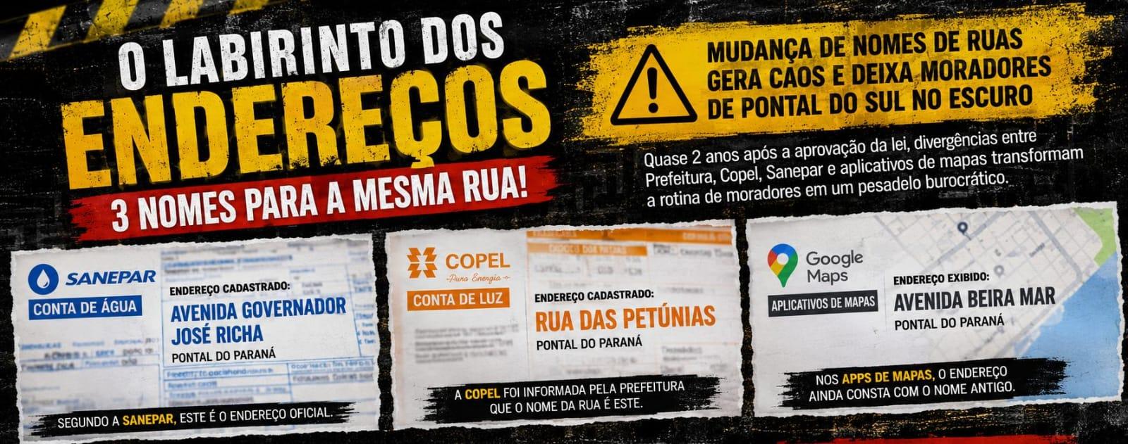 O Labirinto dos Endereços: Mudança de Nomes de Ruas Gera Caos e Deixa Moradores de Pontal do Sul no Escuro